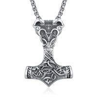 wholesale 925 Sterling Silver Viking Thor Hammer Pendant Necklace-Mjolnir (Crow)