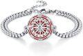 wholesale 925 Sterling Silver Compass Charm Bracelet with Chain - Adjustable Size s for Women-0-11