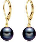 wholesale 14K Gold Freshwater Pearl Dangle Leverback Earrings for Women Bridesmaid Gift-0-0