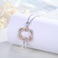 wholesale 925 Sterling Silver Double Heart with Number 21 Charm Pendant Necklaces Gifts for Women and Girls-0-1