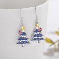wholesale 925 Sterling Silver Christmas Tree Dangle Earrings with Stars and Bows-0-16