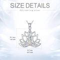 wholesale 925 Sterling Silver Lotus Chakra Yoga Necklace-0-5