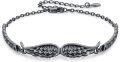 wholesale 925 Sterling Silver Black Angel Wing Chain Link Bracelet - Vintage Style Adjustable  for Women & Men-0-0