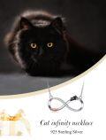 wholesale TOUPOP Infinity Necklace For Women 925 Sterling Silver Cat Pendant Necklace Anniversary Birthday Jewelry Gifts For Wife -0-4