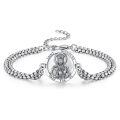 wholesale 925 Sterling Silver Saint Nicholas Medal Charm Bracelet with Extender Chain for Men Women Boys Girls Gift Jewelry Accessories (Silver Tone)-0-0