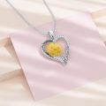 wholesale 925 Sterling Silver Sunflower Heart Pendant Necklace for Women - You Are My Sunshine Gifts for Mom Grandma-0-3