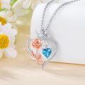wholesale 925 Sterling Silver Rose Heart Birthstone Necklace for Women Flower Infinity Love Pendant Jewelry for Mom Wife Her Anniversary Christmas Mothers Day Gift-0-2