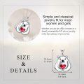 wholesale 925 Sterling Silver Polar Bear with Red Heart Pendant Necklace-0-2
