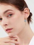wholesale 925 Sterling Silver Clover Earrings Green Gemstone-0-4