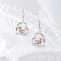 wholesale 925 Sterling Silver Corgi Dog in Heart Shape Pendant Hook Earrings for Women Girls Gift Idea-0-3