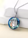 TOUPOP Sterling Silver Crystal Dog Pendant Memorial Necklace For Women-0-1
