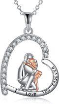 wholesale 925 Sterling Silver Heart Pendant - Father Daughter Love Forever Necklace Gift for Mom-0-0