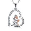 wholesale 925 Sterling Silver Heart Pendant - Father Daughter Love Forever Necklace Gift for Mom-0-0