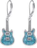 wholesale 925 Sterling Silver Turquoise Guitar Dangle Earrings  for Women-0-0
