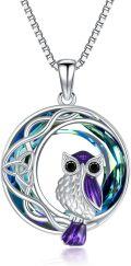 wholesale TOUPOP Hummingbird/red Cardinal Bird/owl Necklace Sterling Silver Celtic Animal Crystal Jewelry Gifts For Women Birthday Christmas -0-0