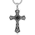 wholesale 925 Sterling Silver Black Onyx Celtic Cross Pendant Necklace for Men & Women - Christian Religious s-0-0