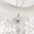 wholesale 925 Sterling Silver Cow Family Love Forever Heart Pendant Necklace Gifts for Women-0-2