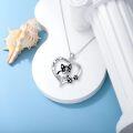 wholesale 925 Sterling Silver French Bulldog Heart Paw Print Love You Forever Pendant Necklace for Women-0-4