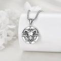 wholesale 925 Sterling Silver Baphomet Goat Skull & Leviathan Cross Pendant Set Satanic s for Men Women-0-2