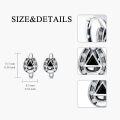 wholesale 925 Sterling Silver Horse Shoe Triangle Stud Earrings with Cubic Zirconia and Black Onyx for Women Girls  (Horse Shoes)-0-2