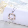 wholesale 925 Sterling Silver Double Heart with Number 50 Charm Pendant Necklace s for Women and Girls-0-1