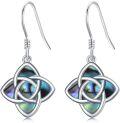 wholesale 925 Sterling Silver Celtic Knot Moonstone Abalone Drop Earrings for Women Irish s-0-0