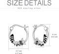 wholesale 925 Sterling Silver Raccoon Stud Hoop Earrings for Women Girls s-0-2