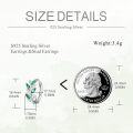 wholesale 925 Sterling Silver Emerald Leaf Hoop Earrings, Hypoallergenic Lightweight 15.2mm-0-4