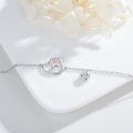 wholesale 925 Sterling Silver Heart Charm Bracelet Wholesale With Crystal Pendant And Rose Gold Accents-0-2