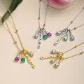 wholesale Sterling Silver 14K Gold Plated Birthstones Custom Name Necklace for Women-0-4