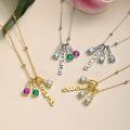 wholesale 925 Sterling Silver Mama Birthstone Charms Pendant Necklace On Beaded Chain-0-4