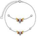 wholesale 925 Sterling Silver Bee Charm Ankle Anklet with Crystal Accents for Women and Girls-0-0