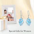 wholesale Sterling Silver Drop Earrings with Gemstone Dainty Jewelry Gift for Women - Rhodium Plated-0-23