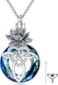 wholesale Sterling Silver Crystal Celtic Knot Heart Ashes Memorial Necklace for Women-0-35