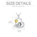 wholesale 925 Sterling Silver Mom Heart Shape Animal Pendant Necklaces for Women Girls Family Love Gift-0-69