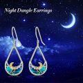 wholesale 925 Sterling Silver Teardrop Moon & Clouds Enamel Dangle Earrings for Women-0-2