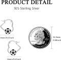 wholesale 925 Sterling Silver Soccer Ball Heart Hoop Earrings for Sports Lovers Gifts-0-2