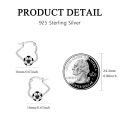wholesale 925 Sterling Silver Soccer Ball Hoop Earrings-0-2