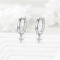 wholesale 925 Sterling Silver Star Shape Dangle Drop Huggie Hoop Earrings for Women -0-2