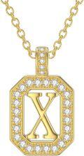 wholesale 14K Solid Gold Moissanite Initial Pendant Necklace A-Z 16 2mm Chain-0-0