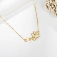 wholesale 14K Gold Paw Print Pendant Necklace for Women - Nursing School Graduation Gift-Vet Necklace