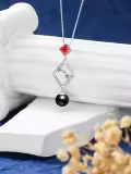 TOUPOP Sterling Silver Black Freshwater Pearl Constellation Necklace-0-4