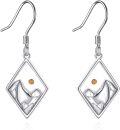 wholesale 925 Sterling Silver Abalone Shell Mustard Seed Round Rhombus Mountain Dangle Earrings-0-0