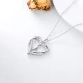 TOUPOP Sterling Silver Heart Initial A-Z Pendant Necklace Gift for Women-0-5