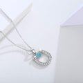 wholesale 925 Sterling Silver Horseshoe Necklace with Turquoise and Crystal Accents Western Country Pendant-0-1