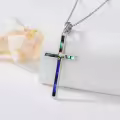 TOUPOP Sterling Silver Cross Necklace Philippians 4:13 Inspirational Pendant-0-3