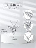 wholesale 925 Sterling Silver Owl Pendant Necklace with Chain for Women Girls  45cm Length-0-4