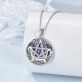 wholesale 925 Sterling Silver Abalone Shell Pentagram Necklace - Wiccan Celtic Jewelry for Women-0-2