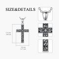 wholesale 925 Sterling Silver Cross Pendant Necklace with Floral Design and Chain 45cm Length-0-4