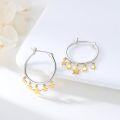 wholesale 925 Sterling Silver & Gold Plated Stars Charm Hoop Earrings for Women-0-5